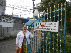 Crystal outside of the BEAM Education Foundation in Chiang Mai, Thailand.