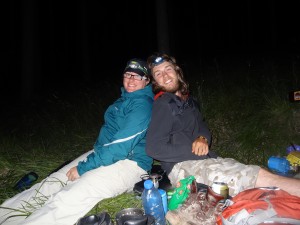 Crystal and Gareth rockin' their headlamps