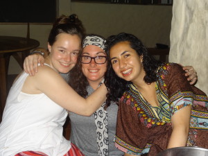 Crystal with Sophie (Germany) and Janeth (Ecuador) at their going away party
